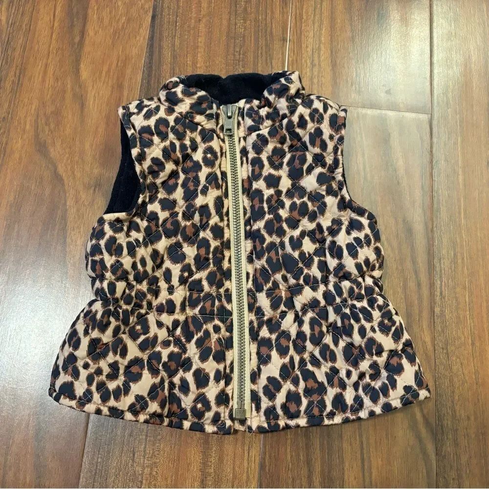 Old Navy cheetah leopard print puffer vest